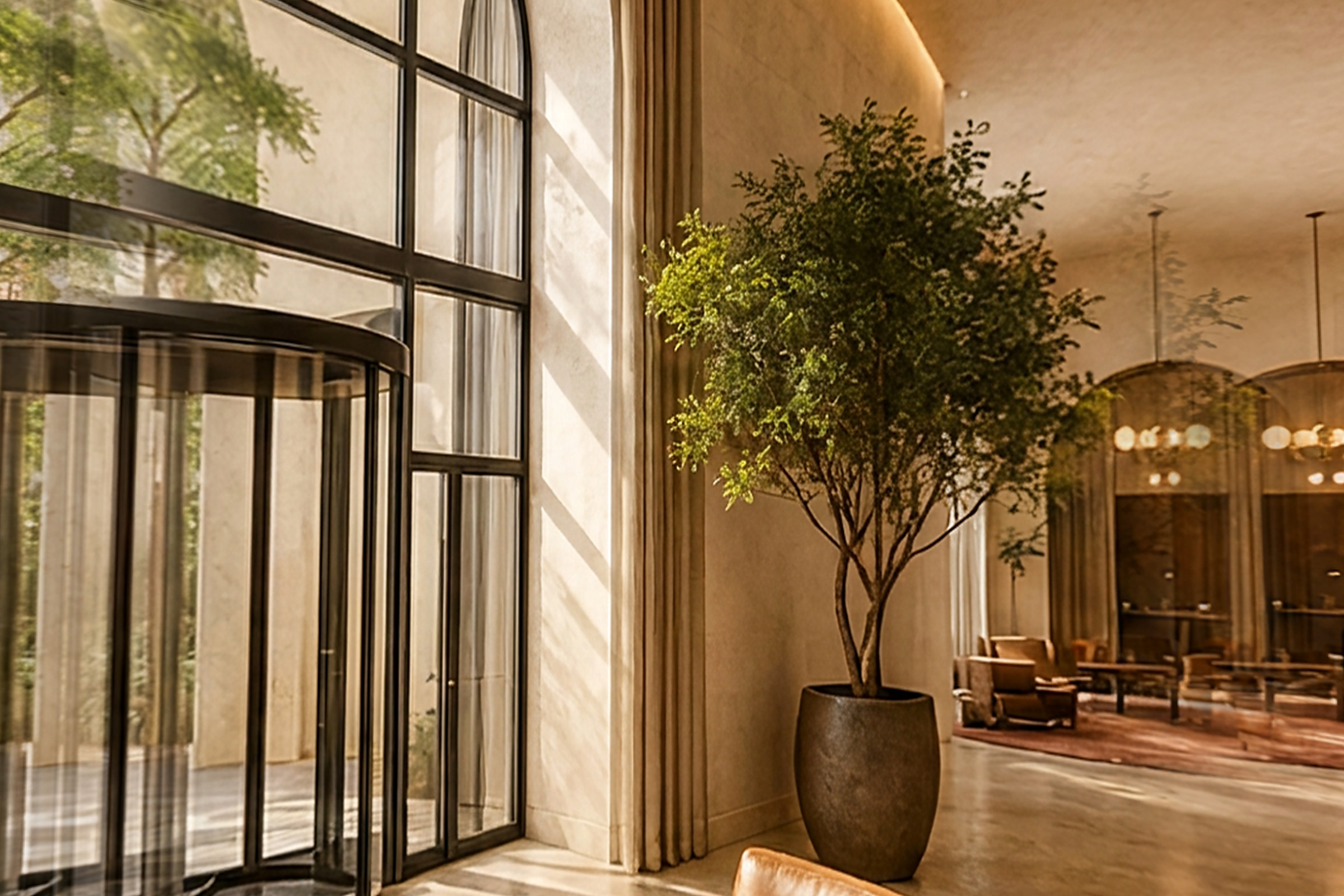 Butik Otel Lobisi — Sunum renderı · detay · Konsept Görsel